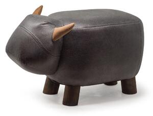 Sgabello Pouf Poggiapiedi per Bambini 50x23x27 cm Bisonte Grigio Divina Home