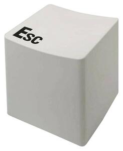 Pouf Poggiapiedi 34x34x38 cm con Scritta Esc Bianco
