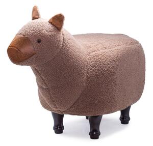 Sgabello Pouf Poggiapiedi per Bambini 68x35x38-53 cm Lama Marrone Divina Home