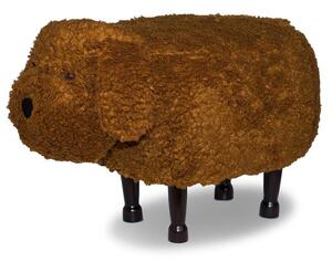 Sgabello Pouf Poggiapiedi per Bambini 67x35x41 cm Cane Barboncino Marrone Divina Home
