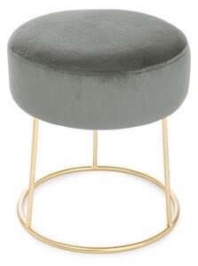 Pouf Clarissa Grigio D35 in Tessuto effetto Velluto