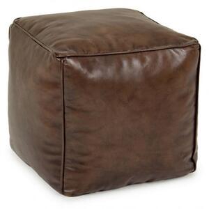 Pouf Mendez Marrone 40x40 in Pelle Marrone