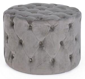 Pouf Lorella in Tessuto effetto Velluto Grigio