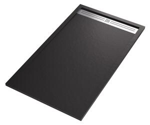 Piatto doccia in marmoresina nero effetto pietra cemento relax - Olimpo Docce