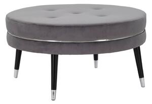 Puff Paris xxl Grigio/Argento Ø90x46 cm in Legno e Spugna Grigio e Nero