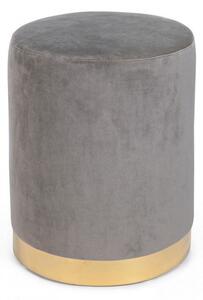 Pouf Lucilla in Tessuto effetto Velluto Grigio