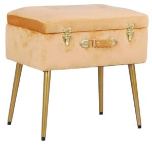 Pouf Valigetta 51x37x51 cm in Velluto Caramello