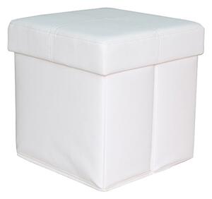 Pouff Pouf Puff Contenitore Modello Storage 38X38X38 Cm Colore Bianco