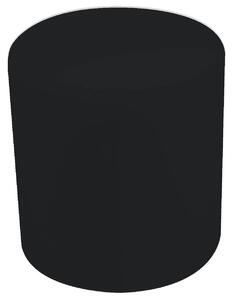 Pouf Poggiapiedi Ø40x44 cm in Similpelle Avalli Cilindro Nero