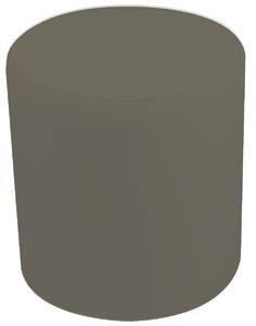 Pouf Poggiapiedi Ø40x44 cm in Similpelle Avalli Cilindro Tortora