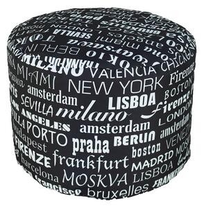 Pouf Puff Puf Tondo 50x40cm Big City Nero Avalli