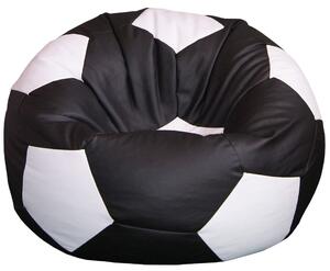 Poltrona a Sacco Pouf Ø100 cm in Similpelle Baselli Pallone da Calcio Nero e Bianco