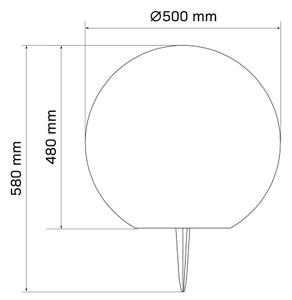Lampada solare LED BALL LED/3,7V 2000 mAh diametro 50 cm IP65 bianco