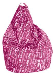 Poltrona a Sacco Pouf in Poliestere Big City Fucsia Avalli