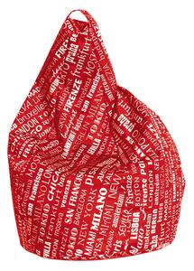 Poltrona a Sacco Pouf in Poliestere Big City Rosso Avalli