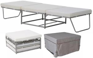 Pouf Letto Trasformabile con Materasso Pouff Puff Brandina Pieghevole 69x69x37 cm