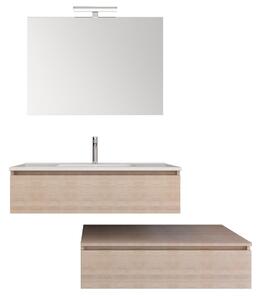Mobile bagno sospeso 120 rovere trance chiaro con lavabo duo-754 - Olimpo Docce