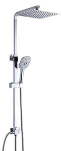 Saliscendi doccia quadrato con doccetta e soffione 30x30 inox - julie - Olimpo Docce