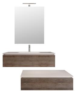 Mobile bagno sospeso 120cm effetto legno rovere scuro duo 192 - Olimpo Docce