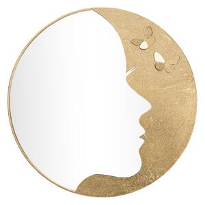 Specchio Glam Lady Luxy Ø80x2,5 Misura Specchio 59x70 cm in Ferro Oro