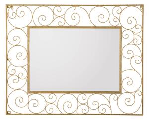 Specchio Spiral 80x2x100 Misura Interna 49x69 cm in Ferro e MDF Oro