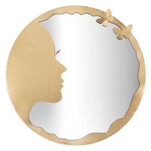 Specchio Glam Lady Luxy Ø80x2,5 Misura Specchio Ø72 cm in Ferro Oro