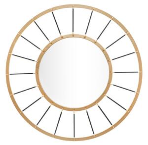 Specchio da Muro Glam Dark Ø81x6,5 Misura Specchio Ø41,5 cm in Ferro Oro e Nero