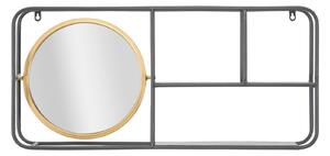 Specchio Circle con Mensole Industry 74,5x12x35 cm in Ferro