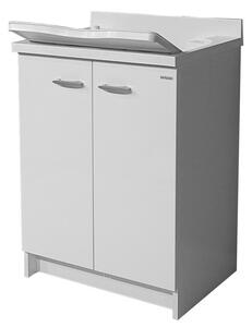 Mobile Lavatoio 60x50x85cm 2 Ante Asse in Termoplastico Montegrappa Marella Bianco