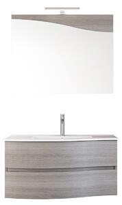 Mobile bagno sospeso 90cm legno eucalipto grigio mood-762 - Olimpo Docce