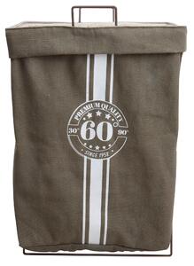 Cesto Portabiancheria Pieghevole con Manici 56x25x38 cm in Tessuto e Metallo Grigio