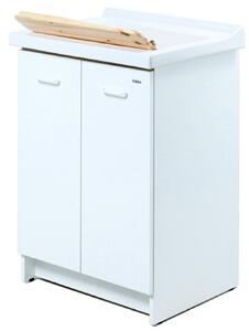 Mobile Lavatoio 83x60x87 cm 2 Ante Asse in Legno Montegrappa Acqua Edilla Bianco
