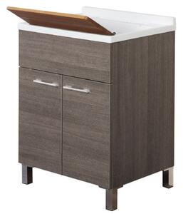 Mobile Lavatoio in Legno 60x83x50 cm Feridras Rovere Scuro