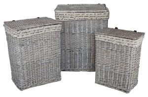 Set 5 Cesti Porta Biancheria Lesly in Rattan Tortora