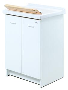 Mobile Lavatoio 63x60x87 cm 2 Ante Asse in Legno Montegrappa Acqua Edilla Bianco