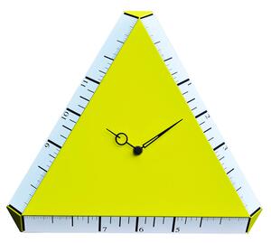 Orologio da Parete Triangolare 38X38Cm Pirondini Italia Pitagora Giallo Zolfo