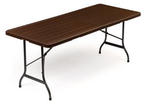 Tavolo da giardino pieghevole 180 cm - marrone con imitazione del legno