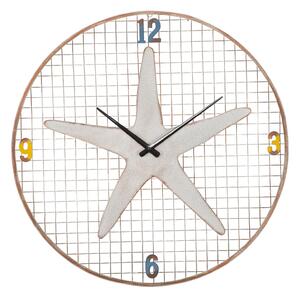 Orologio da Muro Stella Marina Ø57x3,5 cm in Ferro Bianco