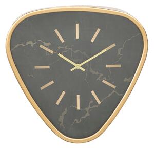 Orologio da Muro Triangle 40x6x38 cm in Ferro MDF e Vetro Oro e Nero