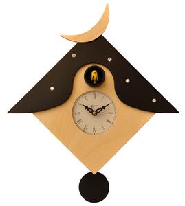 Orologio a Cucù da Parete 34X34X12Cm Pirondini Italia Otranto Naturale e Nero