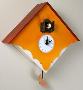 Orologio a Cucù da Parete 38X38X12Cm Pirondini Italia Chalet Ciliegio