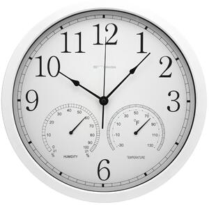Orologio da Muro Ø35x4 cm in Plastica e Vetro Bianco