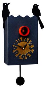 Orologio a Cucù da Parete 14X28X13Cm Pirondini Italia Duetto Nero Graffite