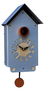 Orologio a Cucù da Parete 17X30X12Cm Pirondini Italia Casetta Alluminio Argentato