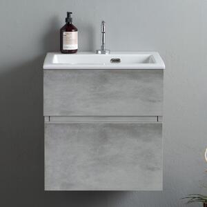 Mobile lavatoio sospeso di design con lavandino senza strizzatoio cemento - Olimpo Docce