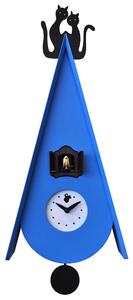 Orologio a Cucù da Parete 25X55X11Cm Pirondini Italia Gattini Blu Chiaro