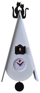 Orologio a Cucù da Parete 25X55X11Cm Pirondini Italia Gattini Bianco