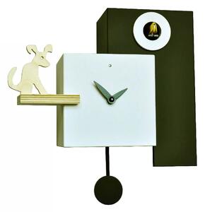 Orologio a Cucù da Parete 25X23X12Cm Pirondini Italia The Guardian Nero e Bianco
