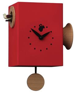 Orologio a Cucù da Parete 15X16X11Cm Pirondini Italia Trombettino Rosso