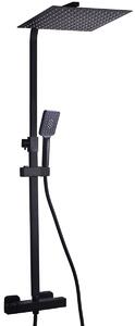 Colonna doccia termostatica nera con soffione 30x30 - Olimpo Docce